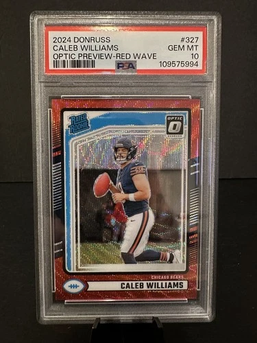 2024 Panini Donruss - Rated Rookie Caleb Williams Optic Preview Red Wave Psa 10