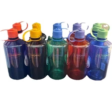 Lot of 2 Nalgene Water Bottles 32 oz Narrow Mouth Pick Color BPA-Free New