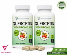 QUERCETIN WITH BROMELAIN 800MG 240 CAPSULES 2 PACK VEGGIE FAST SHIPPING