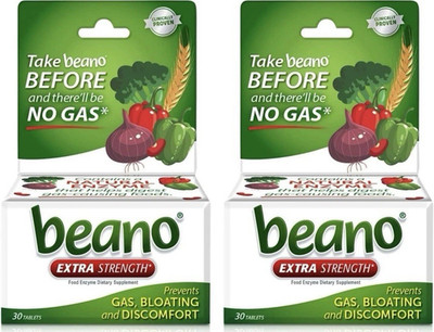 Beano Extra Strength Gas & Bloating Relief Tablets 30 Ct (2-pack)EXP 12/2026