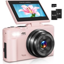 Camera for Photography, 4K Vlogging Camera for YouTube 3" 180 Flip Screen 18X