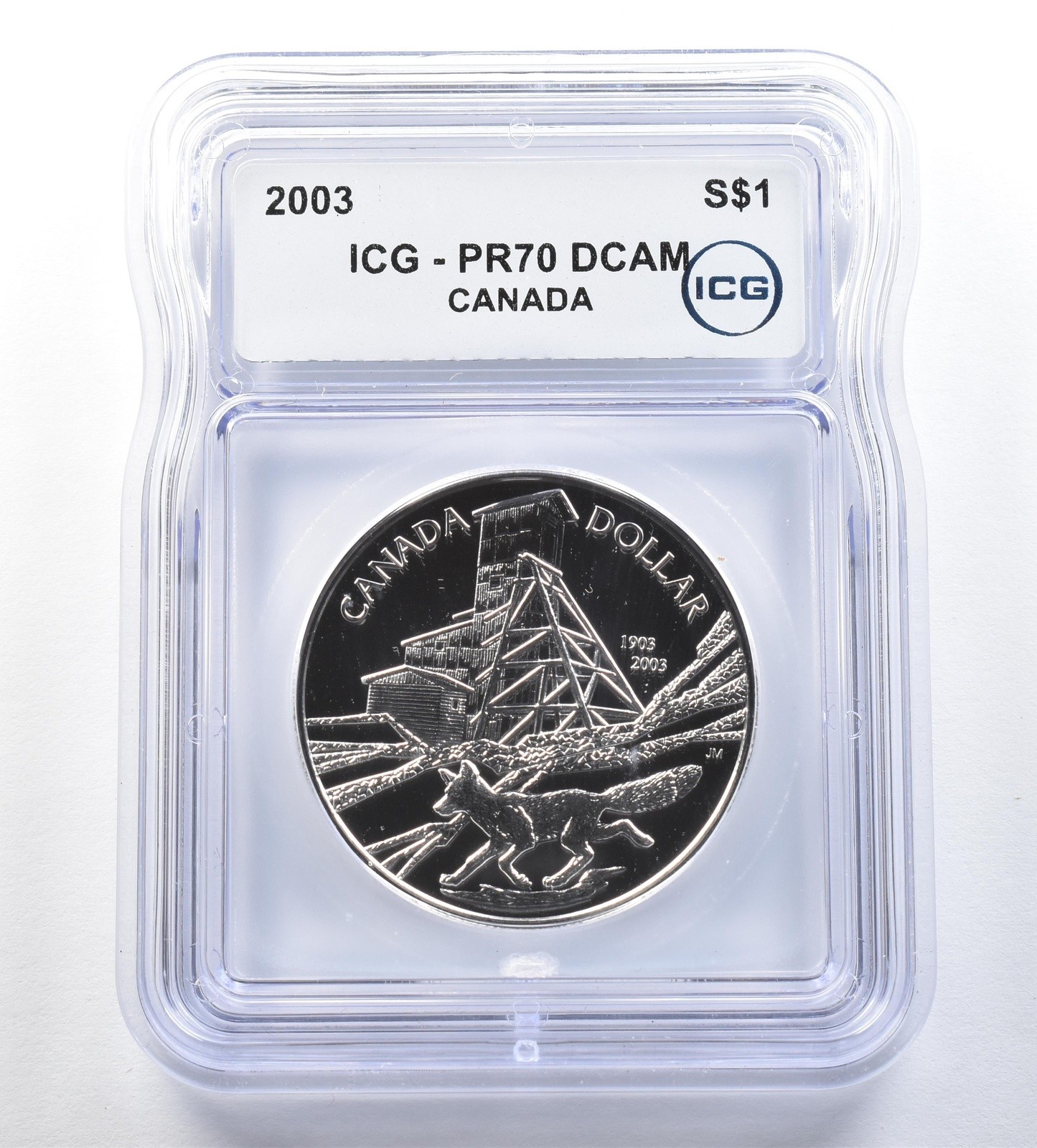 2003 Canada 1 Dollar Silver Cobalt Mining Centennial PR70 DCAM ICG *0782