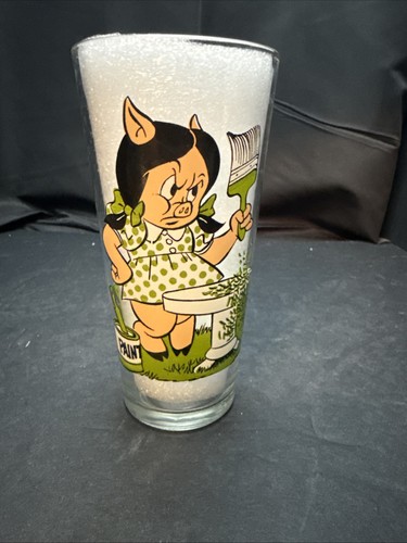 1976 Pepsi Looney tunes glasses Porky & Petunia Pig - Picture 2 of 11