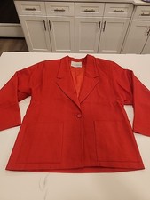 Vtg Aquascutum Red Blazer with Size L Double Breasted