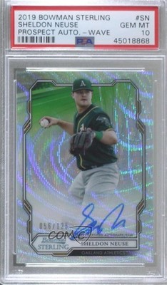 2019 Bowman Sterling Prospect Wave Refractor 56/125 Sheldon Neuse Auto 8d2