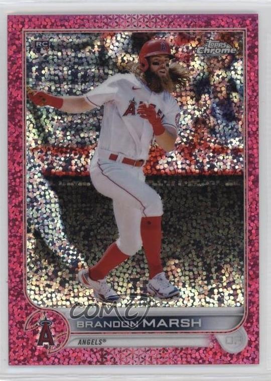 2022 Topps Chrome Magenta Speckle Refractor 23/350 Brandon Marsh #133 15mj