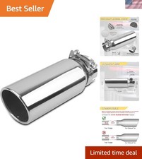 3 Inch Inlet Stainless Steel Exhaust Tip 4 Inch Outlet - Sleek Chrome Polished