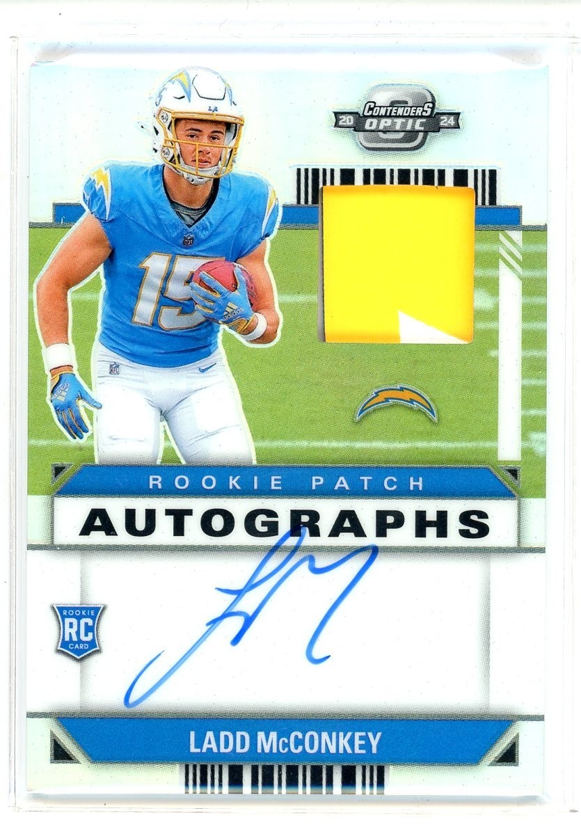 2024 Optic Contenders Ladd McConkey RC Patch Auto #34/75 (BB)