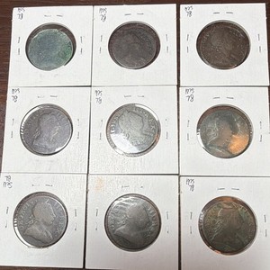 Lotto monete Inghilterra 1/2 penny (9) 1771 1773 1774 1775 circolate non certificate