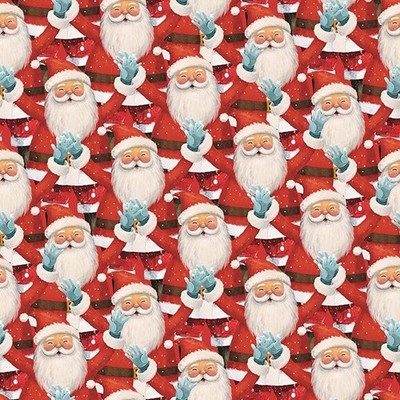 Christmas Fabric | Comfort & Joy Packed Santa Claus Red | Blank YARD