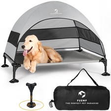 FUEMP Elevated Dog Bed with Canopy Included Travel Bag  L Size Portable Dog Be