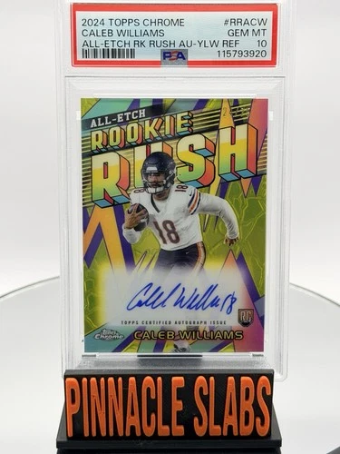 2024 Topps Chrome All-Etch Rookie Rush Caleb Williams /75 On Card Auto PSA 10