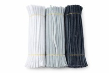 Chenilledraht Pfeifenreiniger Set –Weiß Grau Anthrazit –300St.–30cm-Bastel DIY