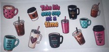 Cup Wrap Coffee for 16 oz Cups or Tumblers Ornaments Journals One Cup at a Time
