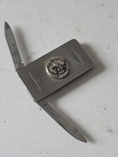 Vintage Imperial Security First National Bank 2 Blade Pocket Knife Money Clip