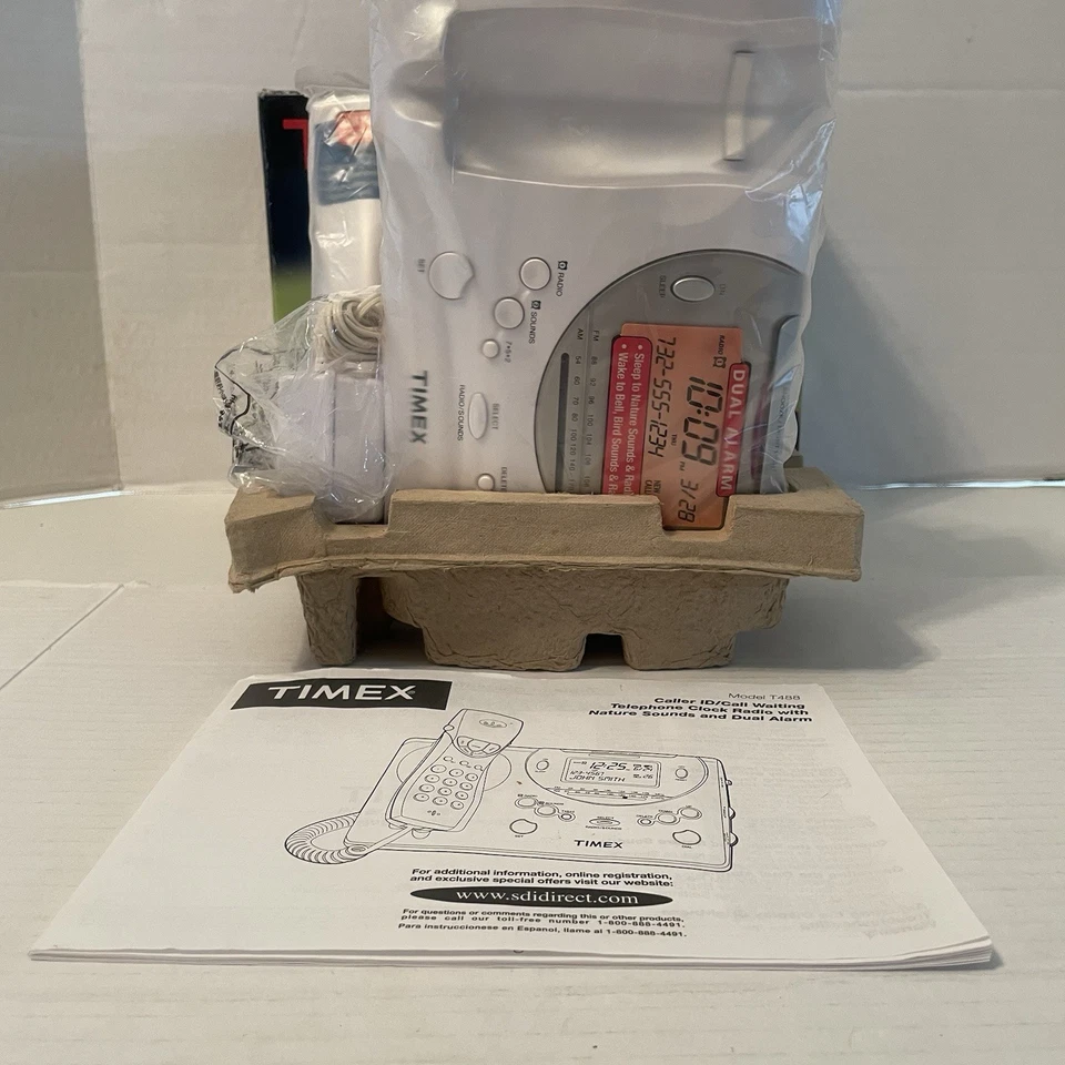 Timex T488W Alarm ClockRadio Caller ID Call Waiting With Nature Sounds DualAlarm - Image 4 of 4