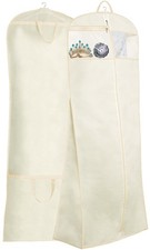 MISSLO 70" Bridal Wedding Gown Dress Garment Bag with 70 inch, Beige