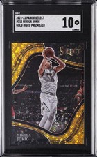 2021-22 PANINI SELECT GOLD DISCO PRIZM 1/10 #211 NIKOLA JOKIC SGC 10 GM