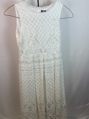 Graduation Lace Sleeveless Midi Dress Floral Crochet Overlay Bridal Chic M | eBay Graduation Lace Sleeveless Midi Dress Floral Crochet Overlay Bridal Chic M | eBay