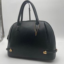 BALLY Handbag Dome Leather Black Vintage Authentic From Japan