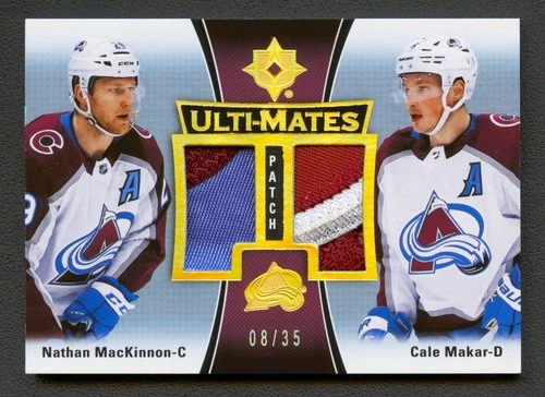 NATHAN MacKINNON + CALE MAKAR 2022 ULTIMATE DUAL AVALANCHE PATCH #8/35 JERSEY #