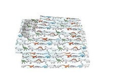 Sheet Set for Boys/Teens Dinosaurs Rhino Jurassic Orange Blue Green White Full