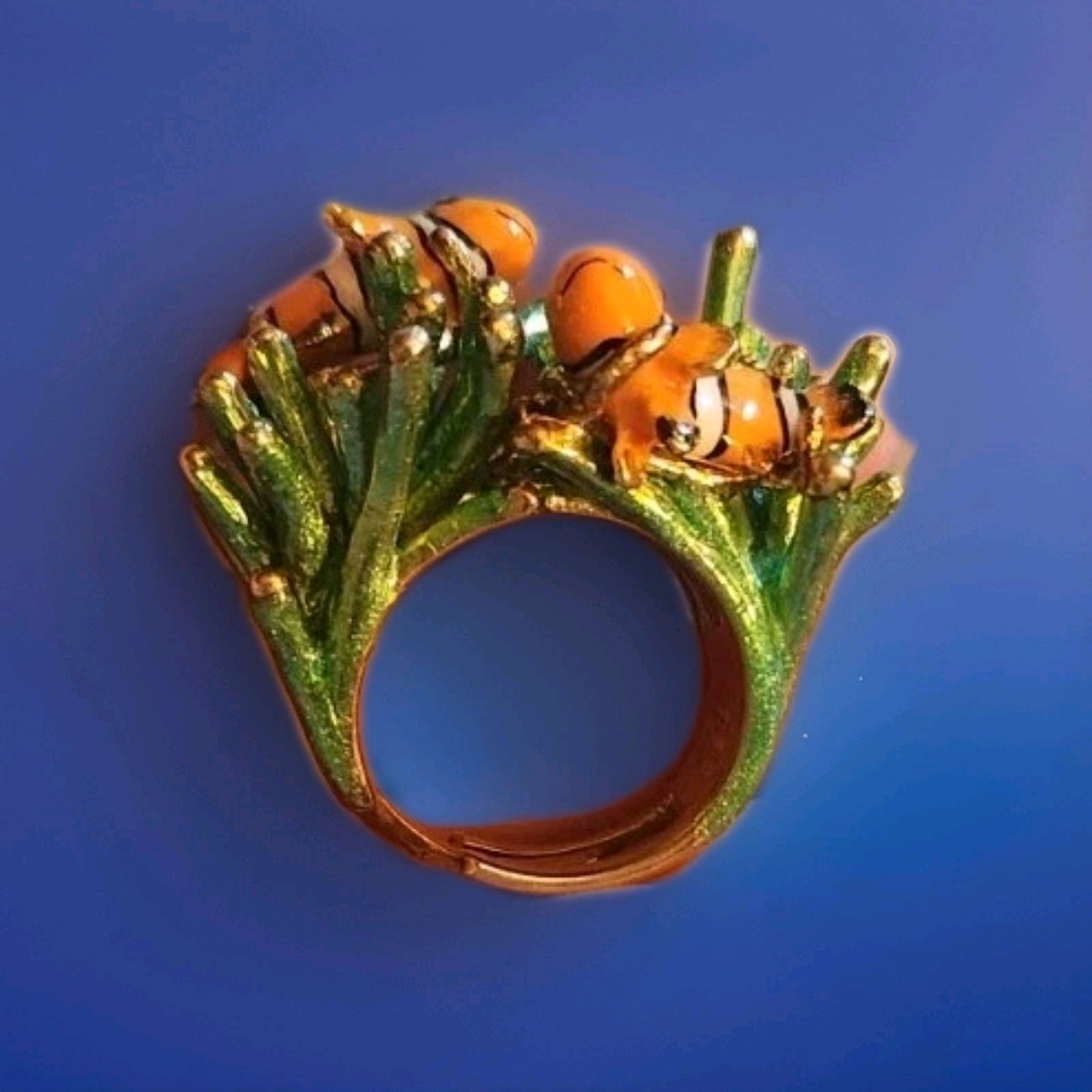 Good After Nine Clownfish Sea Anemone Ring Size 6 Handcrafted Fun Statement 