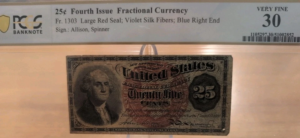 FRACTIONAL CURRENCY PCGS FR. 1303 .25¢ CIVIL WAR ERA SEE PICTURES FOR ACCURACY. - Image 2 of 4