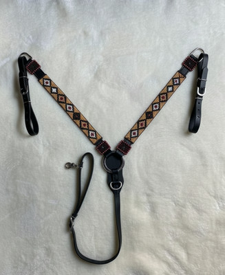Martin Saddlery Western Premium Leder Reitsport Perlen Kopfstück, Brusthalsband