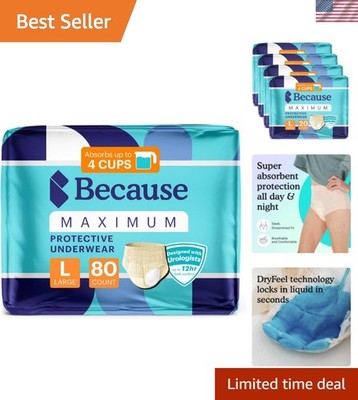 Maximum Plus Adult Incontinence and Postpartum Bladder Leak Underwear for Wom...