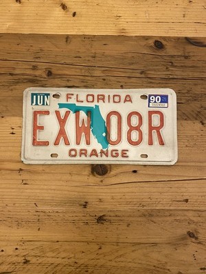 Oldtimer Florida 1990 Auto US Nummernschild EXW 08R