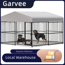 Rust Resistance Metal Outdoor Large Dog Kennel 10 X 10FT, Complete Iron Guardrai