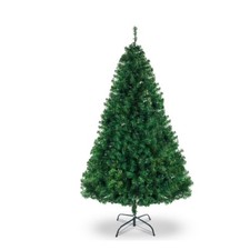 6.5-Foot Unlit Artificial Christmas Pine Tree with Sturdy Metal Legs - Green