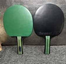 Set of 2 Senston Table Tennis Rackets Green Black Ping Pong Paddles