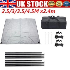 2.5/3/3.5/4.5Mx2.4m Campervan Awning Canopy Sun Shade Shelter with Poles Caravan
