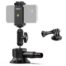 SC-01 Suction Mount 3" for Vlogging Camera Car with Smartphone Clamp