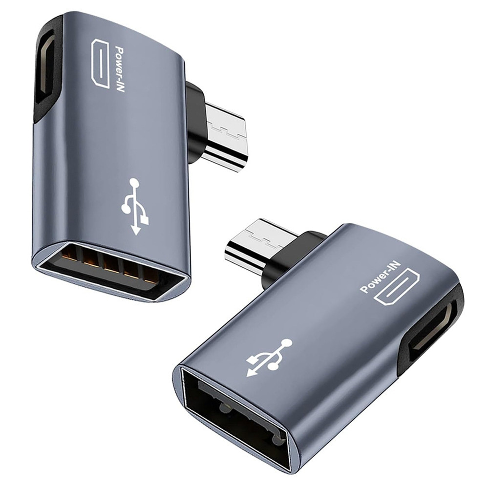 2Pcs OTG Adapter for Fire  Stick 90 Degree Left/Right Angle Micro-USB to4414
