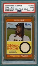 2023 Topps Heritage O’Neil Cruz Clubhouse Collection Relic Gold /99 #CCROC PSA 9