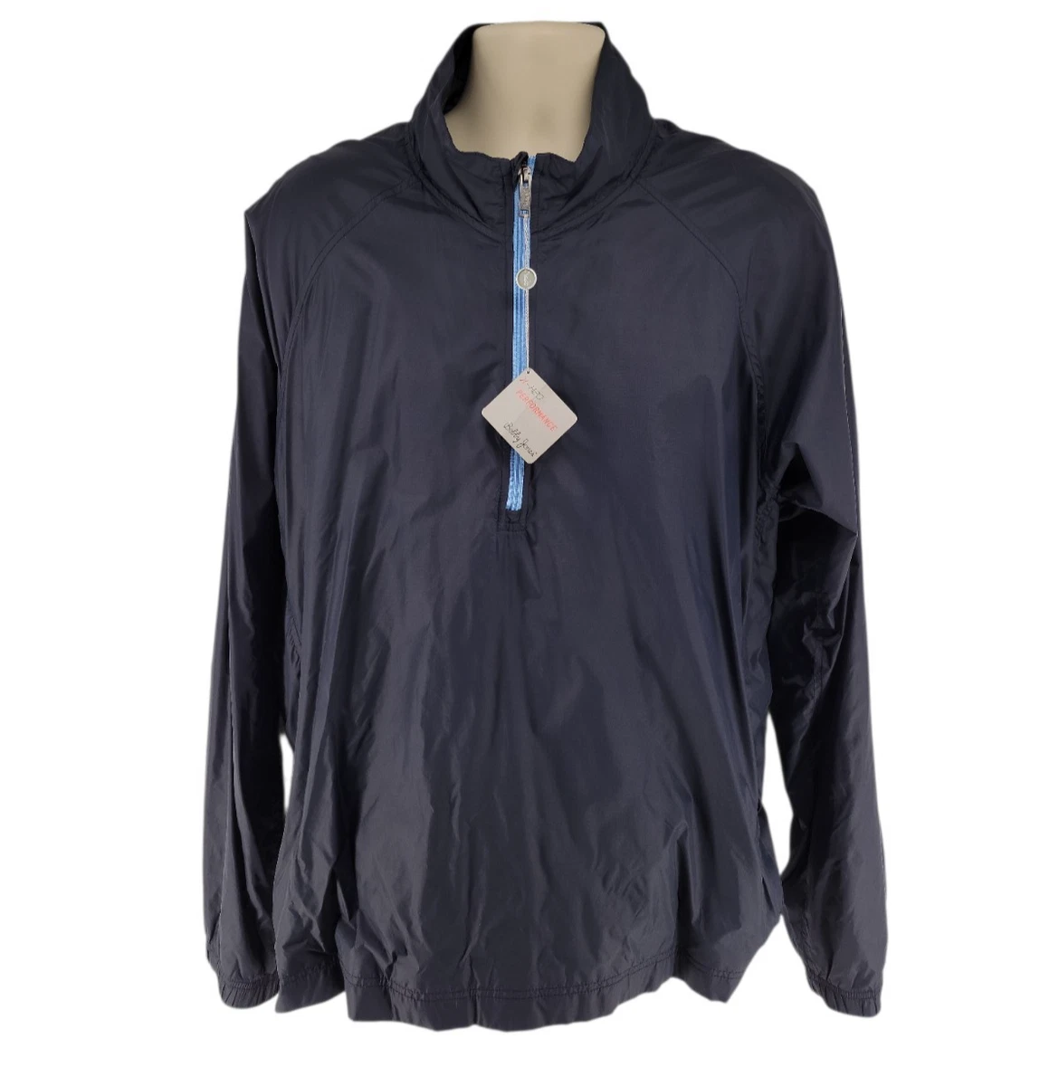 Veste De Sport Bobby Jones En Soie Marine – Fermeture éclair – Taille L – Neuve Avec étiquettes