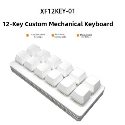 Mechanical Keyboard 12 Key Compact Layout Hot Swappable Switches for Workflow