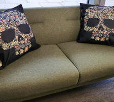 Patterned Hollow Skull - Multi Coloured Cushion Cover LARGE 20x20inches