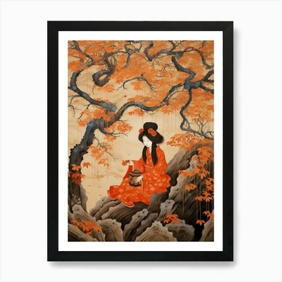 Saisonale Veränderungen japanischer Stil krank gerahmtes Wandbild Poster Leinwanddruck Bild
