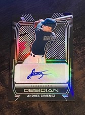 ANDRES GIMENEZ auto rc 2021 Panini Chronicles Obsidian #d /99