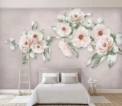 3D Flower Floral Decorative Painting Wall Murals Wallpaper Murals Wall Sticker - Image 1 of 4