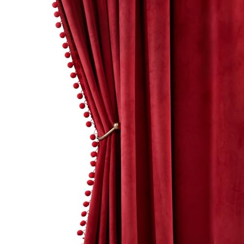 Pom Pom Velvet Curtains for Bedroom/Living Room 52