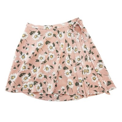 SHOW ME YOUR MUMU Floral Twirl Wrap Mini Skirt   Small   pink, white, green