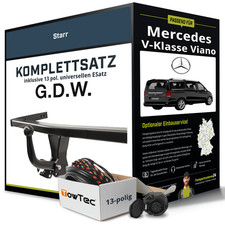 Für MERCEDES V-Klasse Viano W639 Anhängerkupplung starr +eSatz 13pol uni 10- Kit