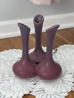 Vintage Van Briggle Pottery Triple Bud Vase Mulberry Signed Rare Find Nice