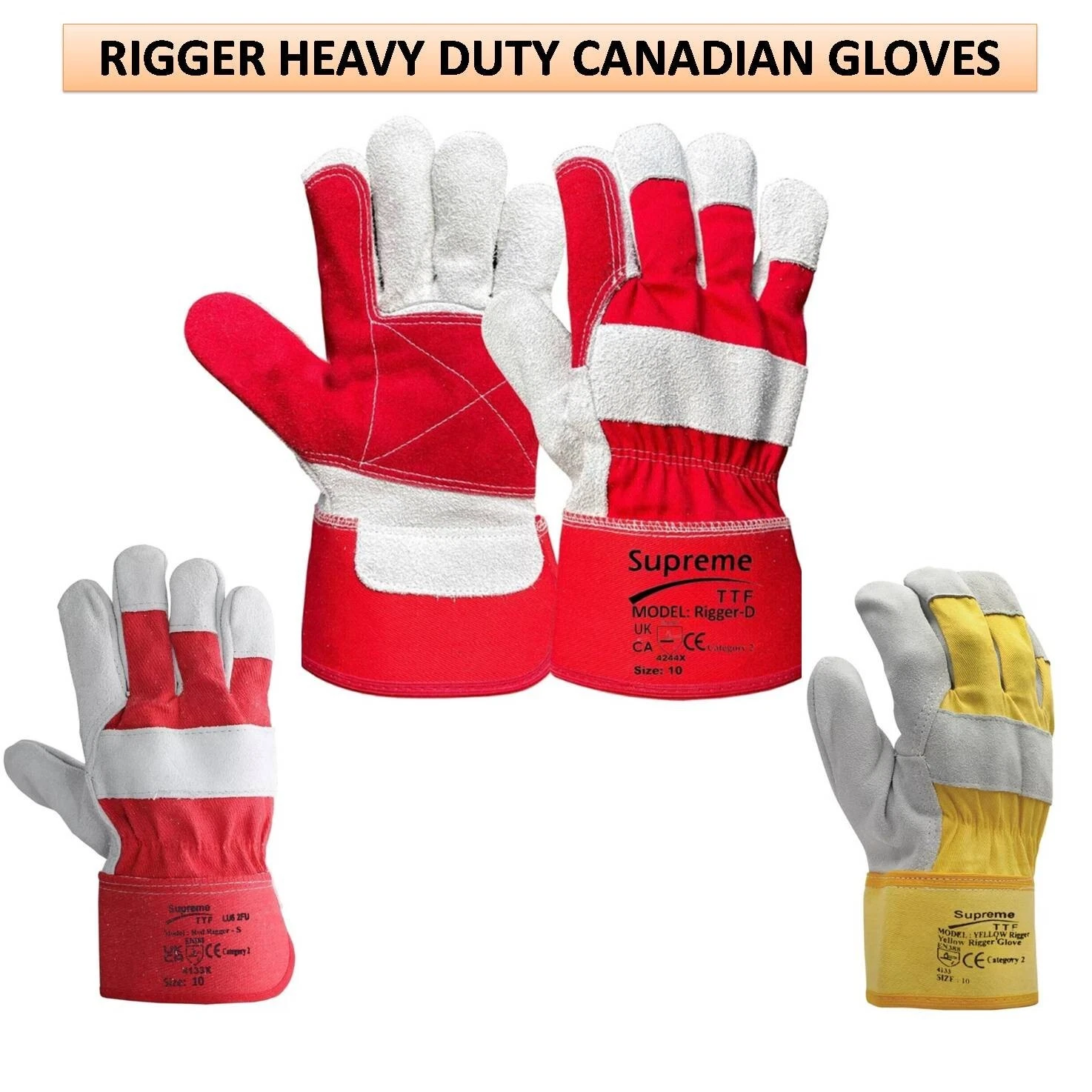 Gants de travail à double paume anti épines gantelet en cuir résistant XL