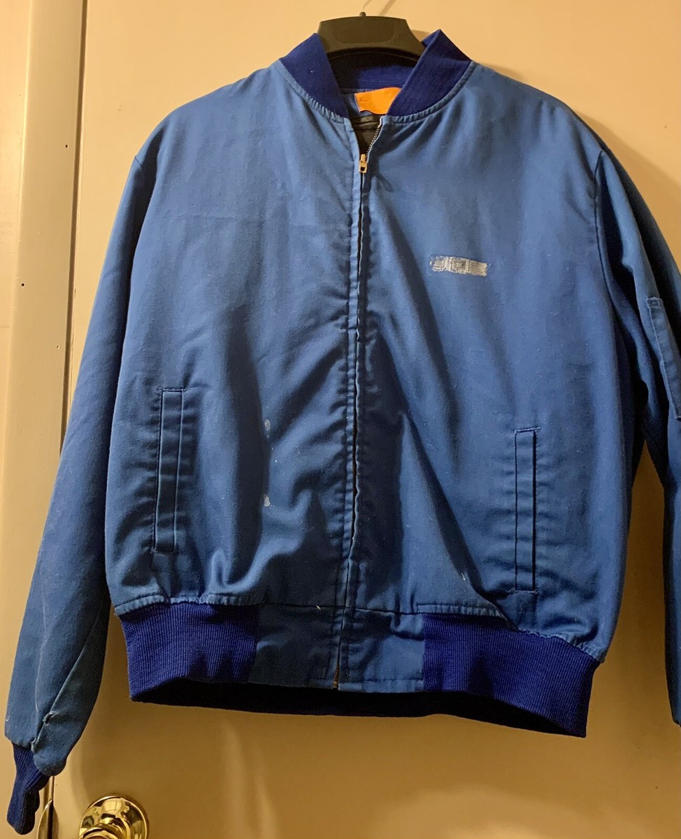 Vintage Cintas Work Jacket Men's XL Royal Blue Full Zip w/ Pockets